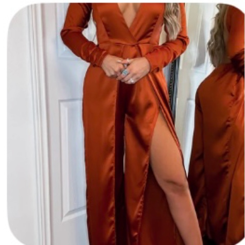 Punchy Blonde Golden Hour Slit Jumpsuit